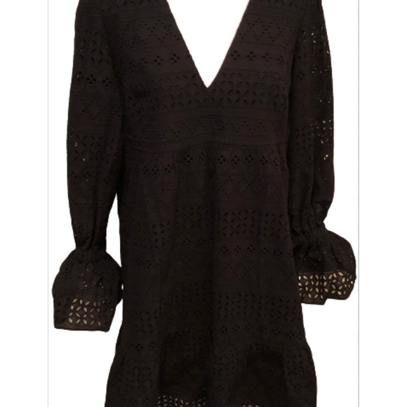 Iris and Ink black Eyelets Cotton Sun Dress Size US 8 - Picture 3 of 14